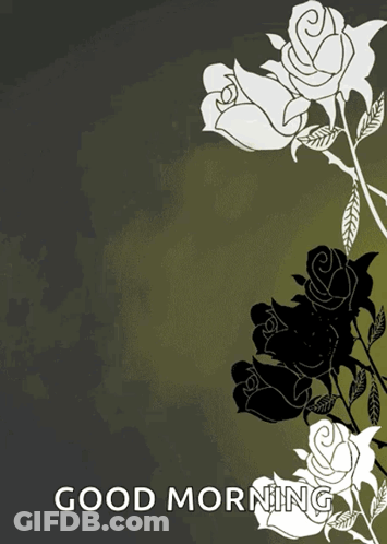 Good Morning Greeting Card With Roses GIF