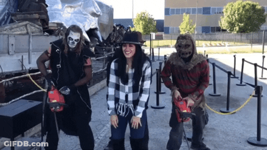 Good Morning Halloween Chainsaw Horror GIF