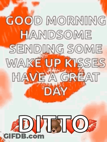 Good Morning Handsome Sending Wake Up Kisses GIF