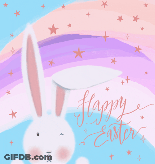 Good Morning Happy Easter Bunny Winking GIF