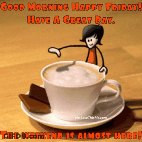Good Morning Happy Friday Coffee Cup GIF