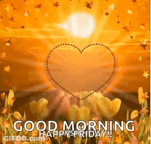 Good Morning Happy Friday Heart Tulips GIF