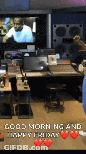 Good Morning Happy Friday Recording Studio GIF
