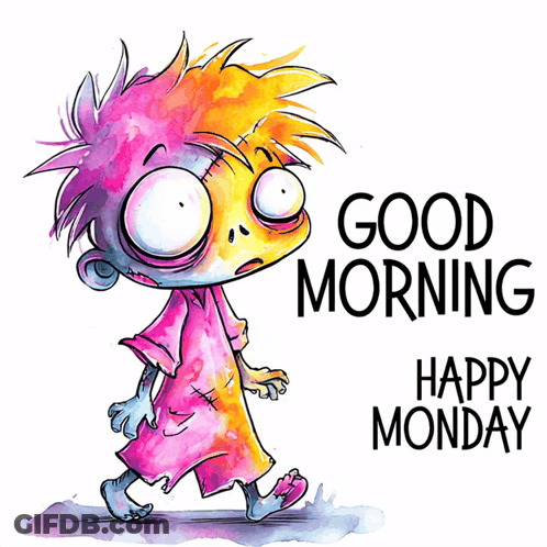 Good Morning Happy Monday Cartoon Character GIF