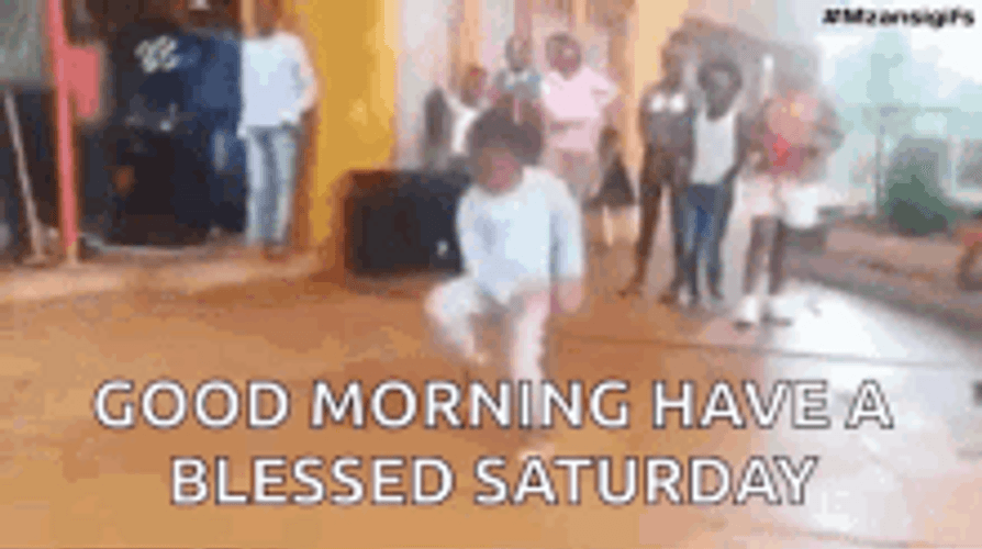 Good Morning Happy Saturday Dancing Kid GIF