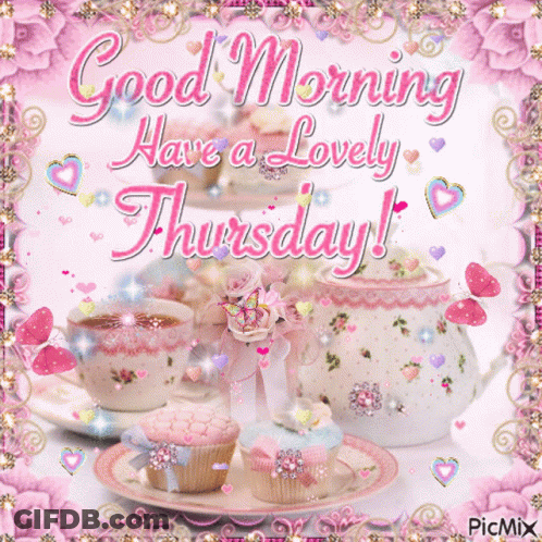 Good Morning Happy Thursday Card Coffee Bird GIF