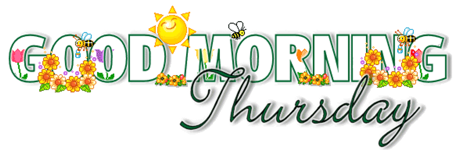 Good Morning Happy Thursday Cute Floral Text Animation GIF