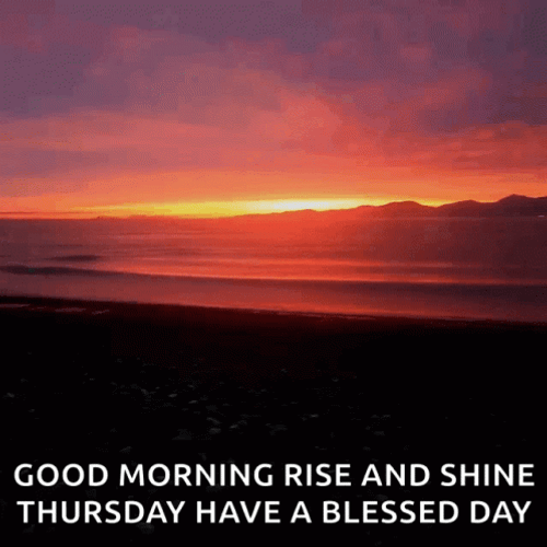 Good Morning Happy Thursday Pink Ocean Sunrise GIF
