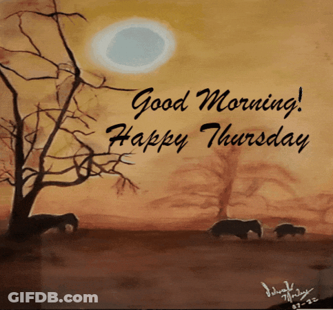 Good Morning Happy Thursday Sign GIF