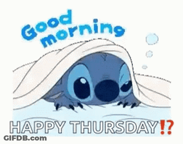 Good Morning Happy Thursday Sleepy Stitch Cartoon GIF
