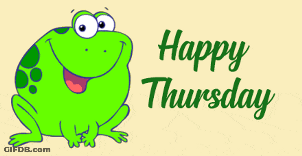 Good Morning Happy Thursday Smiling Frog Cartoon GIF