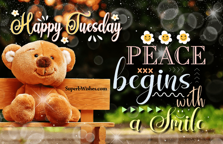 Good Morning Happy Tuesday Peace Begins With Smile GIF