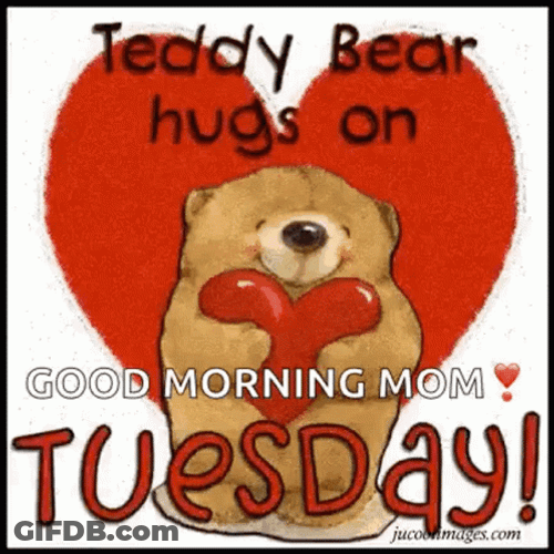 Good Morning Happy Tuesday Teddy Bear Hugs Love GIF