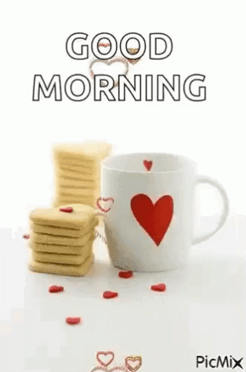 Good Morning Heart Cookies And Coffee GIF