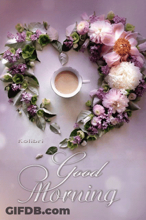 Good Morning Heart Floral Arrangement GIF