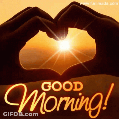 Good Morning Heart Hand Sign GIF