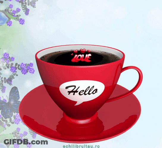 Good Morning Heart Hello Red Cup GIF