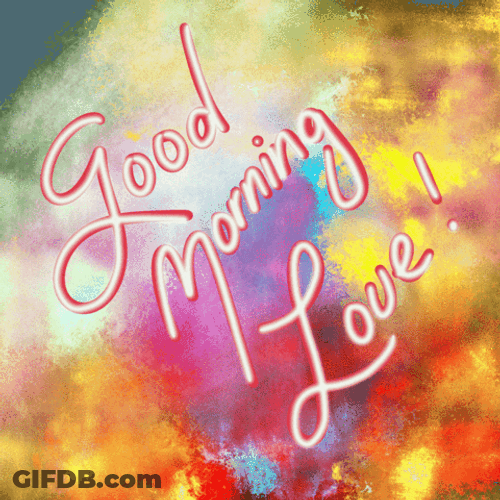 Good Morning Heart Rainbow Color Splashed GIF
