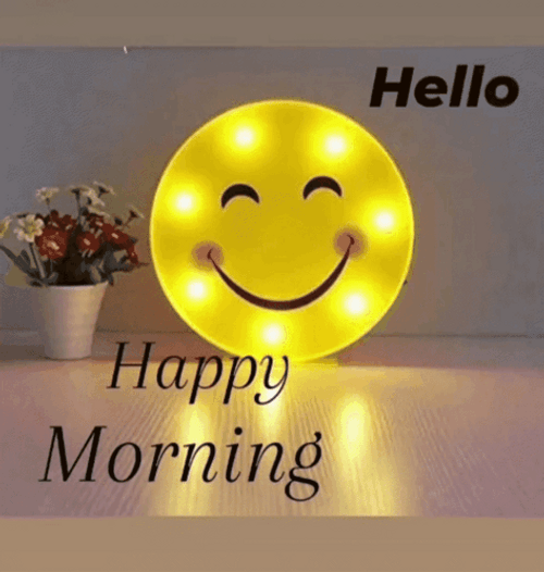 Good Morning Hello Inspirational Bright Emoji GIF