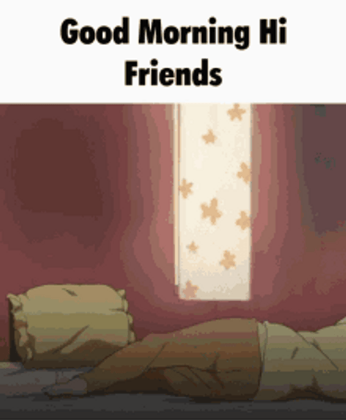 Good Morning Hi Friends Exercise Sleepy Anime GIF