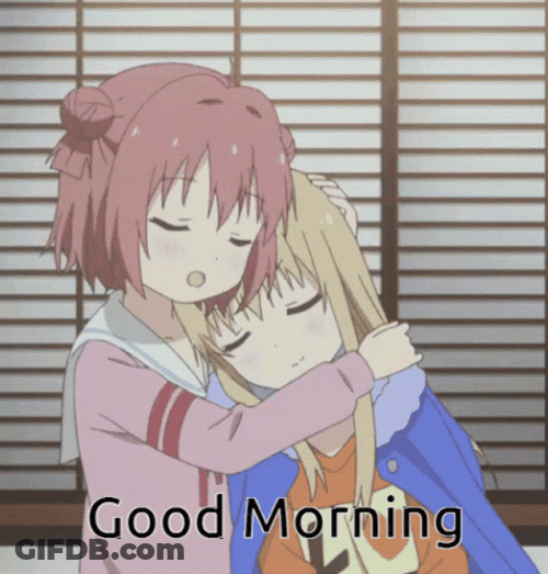 Good Morning Hug YuruYuri GIF