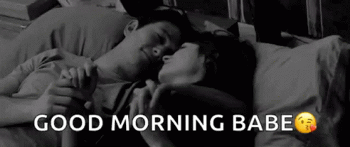 Good Morning Hugs And Kisses Adorable Couple GIF