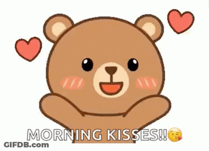 Good Morning Hugs And Kisses Bear Mwa GIF