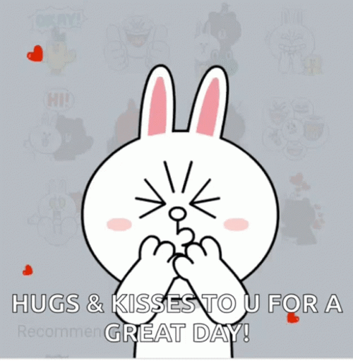 Good Morning Hugs And Kisses Bunny GIF