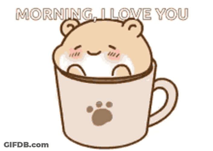 Good Morning I Love You Bear In A Cup GIF