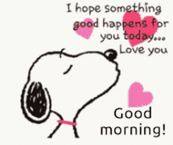 Good Morning I Love You Snoopy Kiss GIF