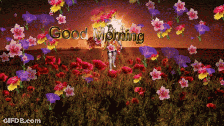 Good Morning In Sign Language Falling Flowers GIF
