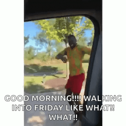 Good Morning It's Friday Happy Walk Meme GIF