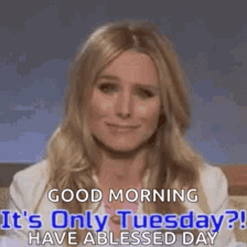Good Morning It's Only Tuesday GIF