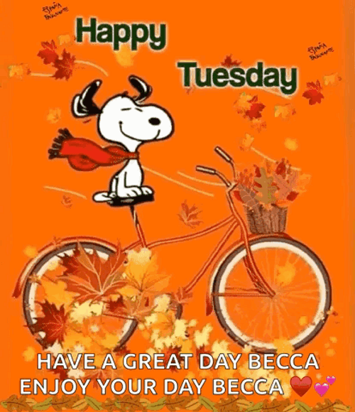 Good Morning It's Tuesday Happy Snoopy GIF