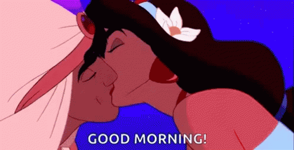 Good Morning Kiss Aladdin And Jasmine GIF