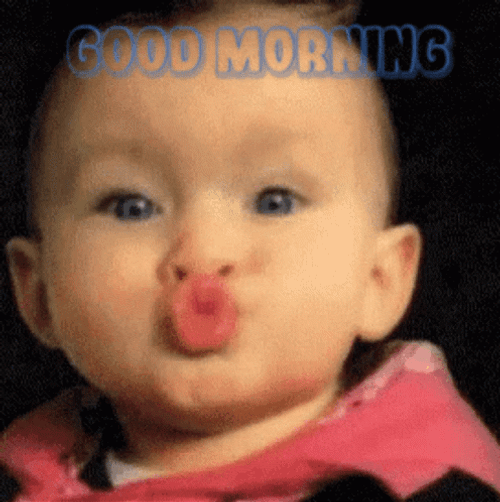 Good Morning Kiss Baby Disintegrates GIF