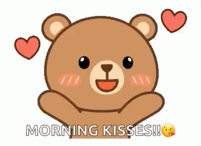 Good Morning Kiss Brown Bear GIF