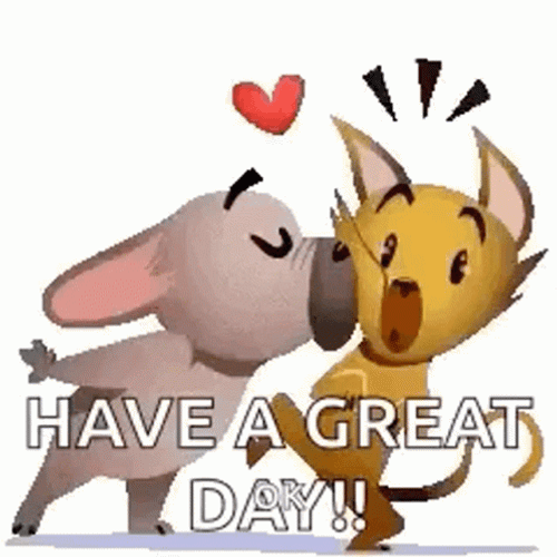 Good Morning Kiss Cartoon Animals GIF