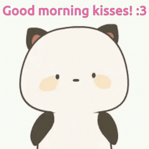 Good Morning Kiss Cartoon Lemur GIF