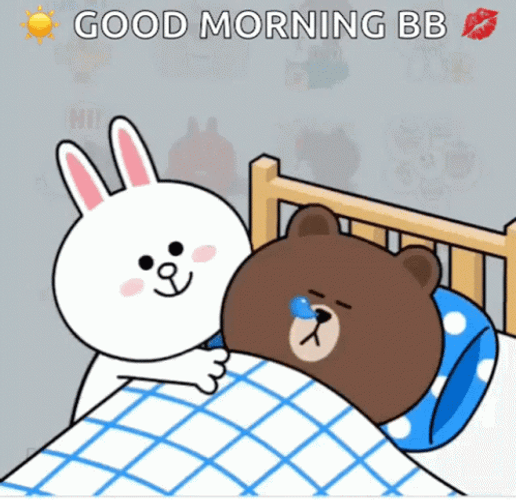 Good Morning Kiss Cony And Brown GIF