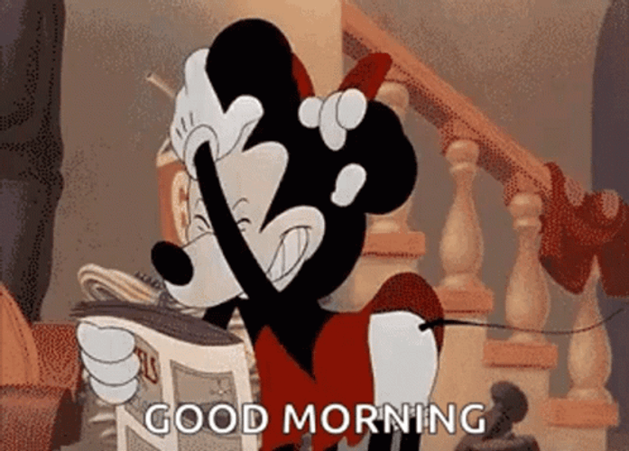 Good Morning Kiss Mickey And Minnie GIF