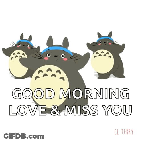 Good Morning Love And Miss You Totoro GIF