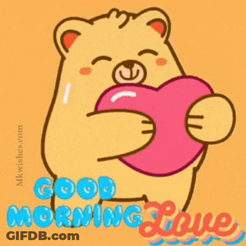 Good Morning Love Bear Hugging Heart GIF