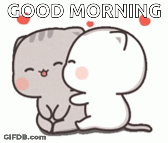 Good Morning Love Chibi Cat Kisses GIF