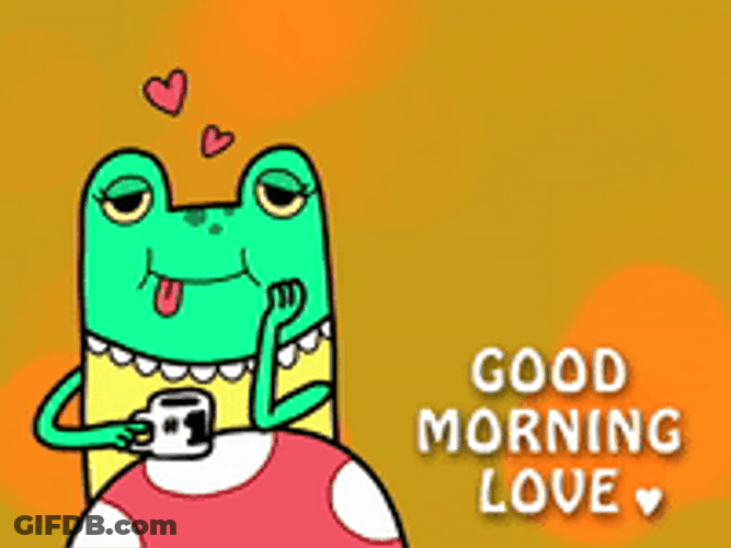 Good Morning Love Frog Kisses GIF