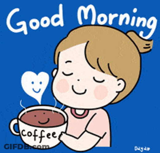 Good Morning Love Sniffing Coffee GIF