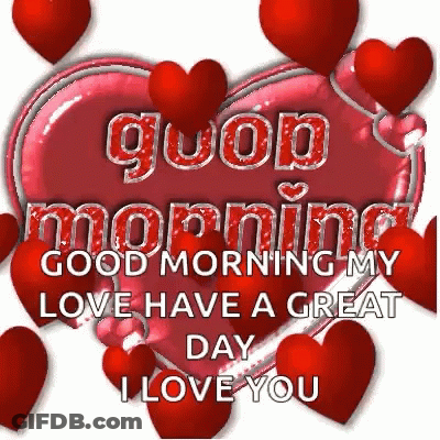 Good Morning Love With Hearts GIF