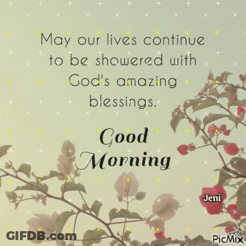 Good Morning Message From Jeni With Flowers GIF