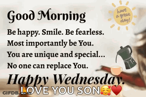 Good Morning Message To Son On Wednesday GIF