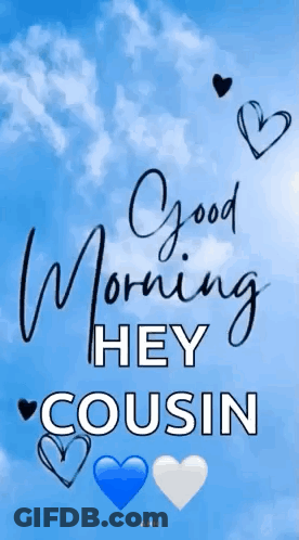 Good Morning Message With Hearts And Clouds GIF